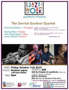 JazzWorks presents Derrick Gardner Quartet - 10/11